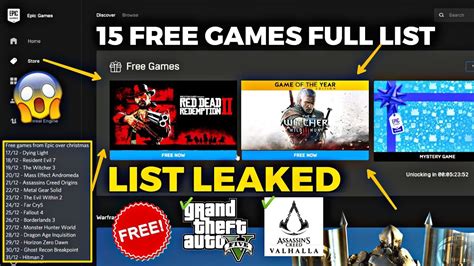 free games epic leak
